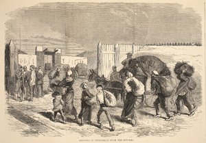 Gemüse aus den Vororten hereinbringen, Illustration aus Cassells Geschichte des Krieges zwischen Frankreich und Deutschland, 1870-1871 von French School