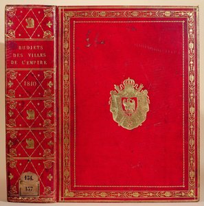 Haushaltspläne der Städte im Französischen Reich, gebunden mit dem Wappen von Napoleon Bonaparte (1769-1821) 1810 von French School