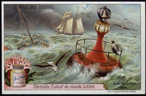 Boje mit Glocke zur Warnung von Booten - Liebig-Chromo von French School