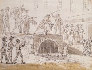 Büste von Marat in einen Abwasserkanal geworfen, 5. Februar 1795 von French School