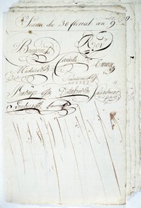 Kalligraphie: Blatt des Registers der Akademischen Gesellschaft für Schrift, 30 Floreal an IX von French School