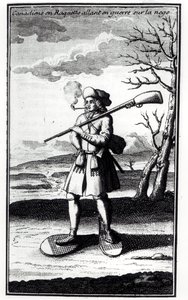 Kanadier mit Schneeschuhen im Krieg auf dem Schnee, aus Histoire de l