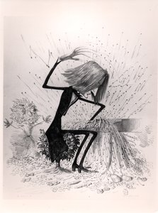 Karikatur, die Franz Liszt (1811-86) beim Klavierspielen darstellt, 1845 von French School