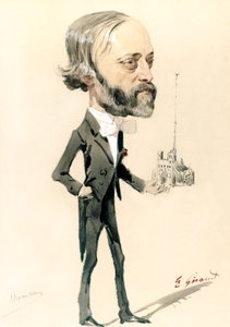 Karikatur des Architekten Eugène Emmanuel Viollet-le-Duc