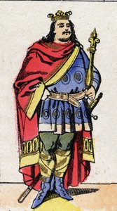 Karolingische Dynastie: Porträt von Karl III. der Dicke (839-888) König der Franken von 881 bis 887. Epinal-Bildgebung aus dem späten 19. Jahrhundert. Private Sammlung. von French School