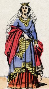 Karolingische Dynastie: Porträt von Emma von Frankreich, Ehefrau von Raoul von Frankreich von French School