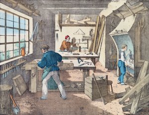 Zimmermannswerkstatt, ca. 1860