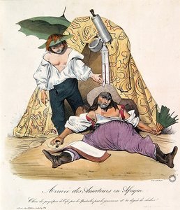 Karikatur, die französische Künstler in Algerien verspottet, ca. 1830 von French School