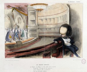 Karikatur über Victor Hugo und das Theater - Lithografie