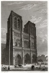 Kathedrale Notre Dame de Paris (Stich, ca. 1850) von French School