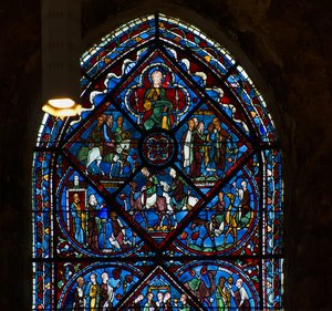 Kathedrale von Chartres, Buntglasfenster: das Leben von Joseph, Detail