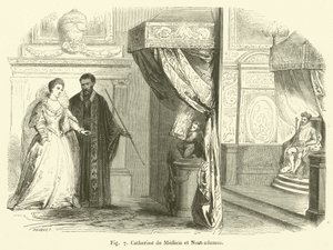 Catherine de Medicis und Nostradamus von French School