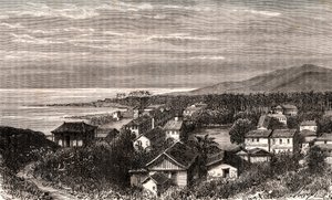 Cayenne - Gemeinde in Übersee-Guyana - Gravur in „La France illustree: Geographie, Geschichte, statistische Verwaltung“ von V.A. Malt-Brown. 1884 von French School