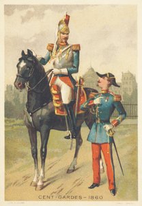 Centengudes im Jahr 1860 (Elite-Kavalleriekorps der persönlichen Garde von Kaiser Napoleon III., gegründet 1854, aufgelöst 1870) von French School