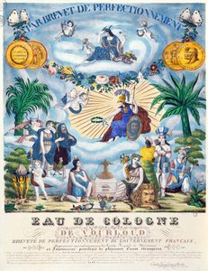 Zertifikat für ein Eau de Cologne von J.F. Vourloud, um 1825 von French School