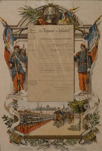 Zertifikat für gutes Benehmen, 37. Infanterieregiment, 1896