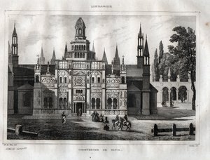 Certosa di Pavia - Kartause von Pavia - Gravur aus „Picturesque Italy“ von M. de Norvins, Ch. Nodier 1834-1836