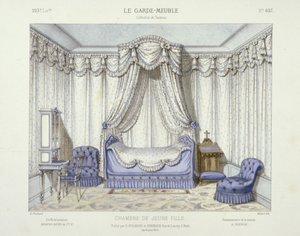 Chambre de Jeune Fille, aus Le Garde-Meuble, veröffentlicht in Paris, ca. 1890 von French School