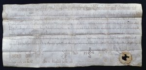 Urkunde, unterzeichnet von Hugues I. Capet (941-996), König von Frankreich, 988 von French School