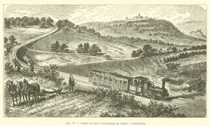 Zahnradbahn von Wien nach Kahlenberg (Gravur) von French School