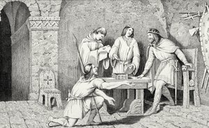 Childerich I. (gest. 481) und die Geschichte der zwei Hälften der Goldmünze, aus 