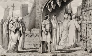 Chilperich I. (539-84) in einer religiösen Prozession, aus 