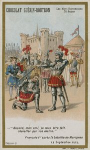 Chocolat Guerin-Boutron Handelskarte, Serie Historische Worte von French School
