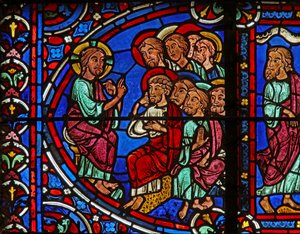 Christus mit 2 Aposteln