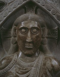 Christus in Majestät (Detail des Gesichts) von French School