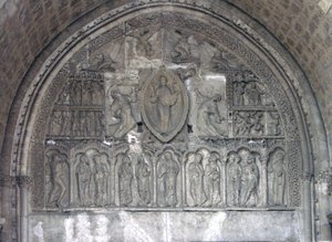 Christus mit zwei Engeln und Szenen aus dem Leben des hl. Etienne, von der Nordtür