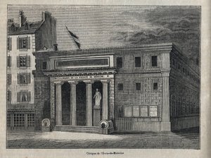 Klinik der Medizinischen Fakultät von Paris - Gravur in „Physische, zivile und moralische Geschichte von Paris: von den ersten historischen Zeiten bis zur Gegenwart“ von Jacques Antoine Dulaure
