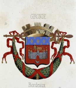 Wappen der Stadt Bordeaux - in „Armorial National de France“ von H. Traversier, Paris von French School
