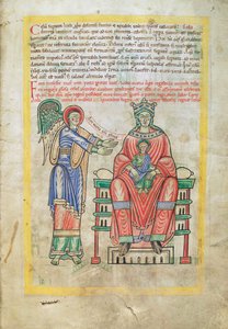 Madonna mit Kind, aus Liber Floridus von Lambert de Saint-Omer, ca. 1120 von French School