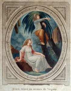 Komm, hilf Virginia. Illustration für den Roman „Paul und Virginie“ von Bernardin de Saint Pierre (1737-1814). Kupferstich von 1790. La Rochelle, Neues Weltmuseum
