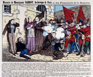 Kommune von Paris: Massaker an Monsignore Darboy (1813-1871), Erzbischof von Paris, und den Gefangenen der Roquette am 24. Mai