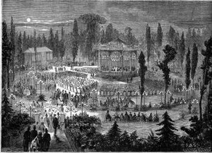 Konzert des Musard-Orchesters auf den Champs-Élysées, Paris. von French School
