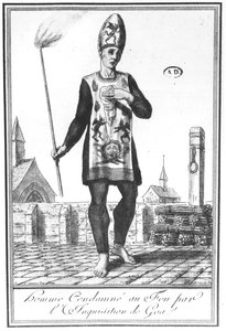 Von der Inquisition von Goa zum Verbrennen auf dem Scheiterhaufen verurteilt, spätes 18. Jahrhundert von French School