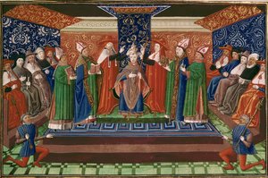 Krönung von Papst Bonifatius IX., aus Froissarts Chronik, Band IV von French School