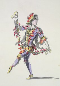 Kostümentwurf für Triton, in einem Ballett des 17. Jahrhunderts, aus der Menus Plaisirs Sammlung, Faksimile von A. Guillaumot Fils (Farbstich)