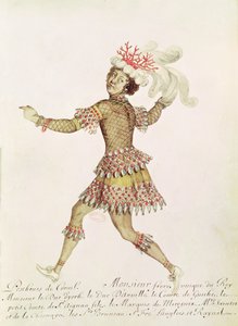 Kostümentwurf für einen Korallenfischer für Die Hochzeit von Thetis und Peleus von Francesco Cavalli (1602-76) 1654 von French School
