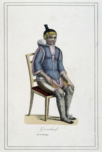 Kostüm von Grönland - in „Album des voyages, les peuples de la terre“ von Abbé Paul Jouhanneaud, Librairie des Bons Livres, Limoges von French School