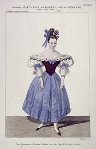 Kostüm für Madame Cinti Damoreau in der Rolle der Zerlina in Don Giovanni, graviert von Maleuvre, gedruckt von Hautecoeur-Martinet von French School