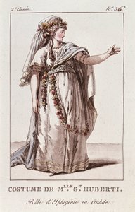 Kostüm von Miss Huberti für die Rolle der Iphigenie in Aulide von Gluck
