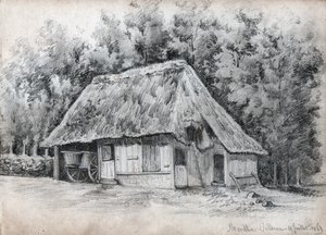 Hütte in Frankreich (Zeichnung) von French School