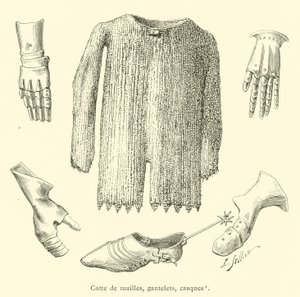 Kettenhemd, Handschuhe, Helme