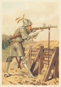 Coulevrinier im 15. Jahrhundert (Krieger, zu Fuß oder zu Pferd, Waffe einer Schlange in der Hand) von French School