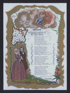 Couplets, gesungen bei der Hochzeit von Edouard Termote und Adele Jooris, Frankreich von French School