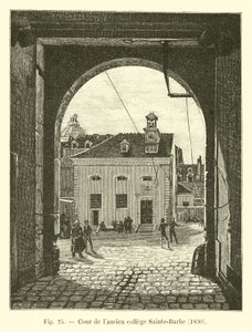 Hof des alten Collège Sainte-Barbe, 1830 von French School