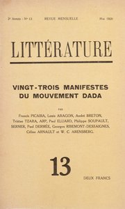 Titelbild der Literaturzeitschrift Litterature, Mai 1920