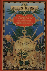 Umschlag des Buches "Das Luftdorf" von 1901 von Jules Verne